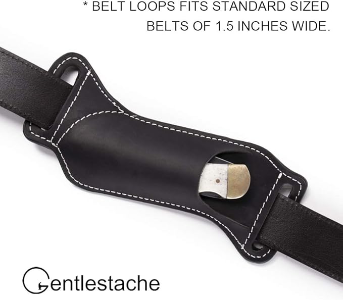 Gentlestache Leather Knife Sheaths for Belt, Knife Holster, Pocket Knife Sheath, EDC Leather Sheath for Folding Knife Carrier