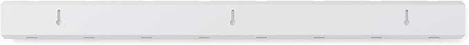 Umbra Flip Wall-Mounted Coat Rack with 8 Hooks – Modern, Space-Saving Storage for Hats, Jackets, Bags, Entryway, Mudroom, Closet, Bathroom, Bedroom – White/Nickel