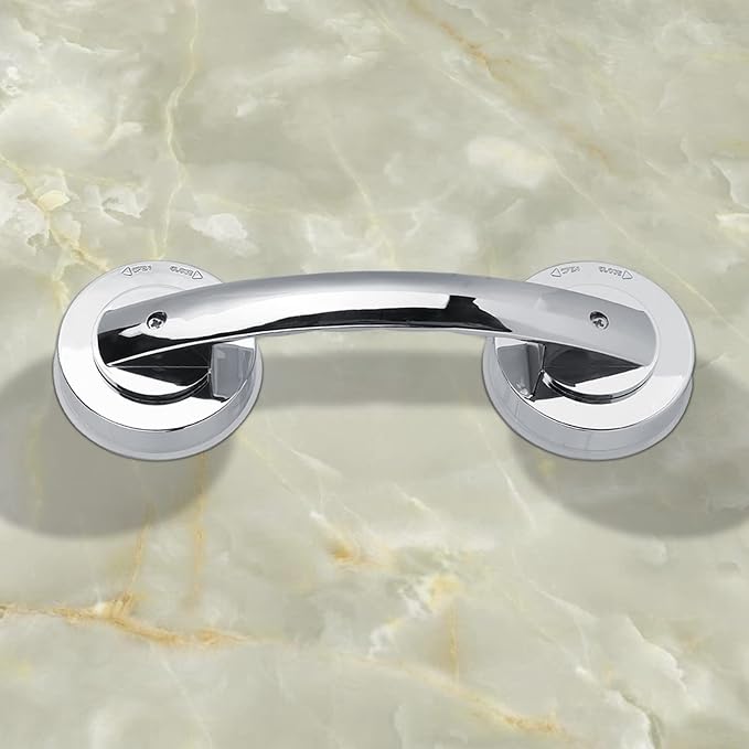 Suction Cup Grab Bar, 2 Pack Glass Door Window Handle Suction Cup Glass Mirror Door Handle for Bathroom Bathtubs and Showers Kitchen Drawer Cabinet