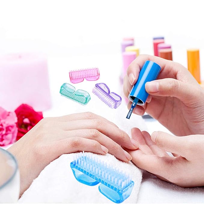 6 Pack Handle Grip Nail Cleaning Brush, Fingernail Brush Cleaner Scrub Brush Kit for Toes Shower and Women & Men & Pets (Color a)