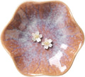 Lotus Leaf Shape Ring Holder Dish, Small Key Bowl, Ceramic Trinket Tray Jewelry Dish Organizing Necklace Earrings for Mom Friend Sister. All Jewelries Are NOT Included. Purple.