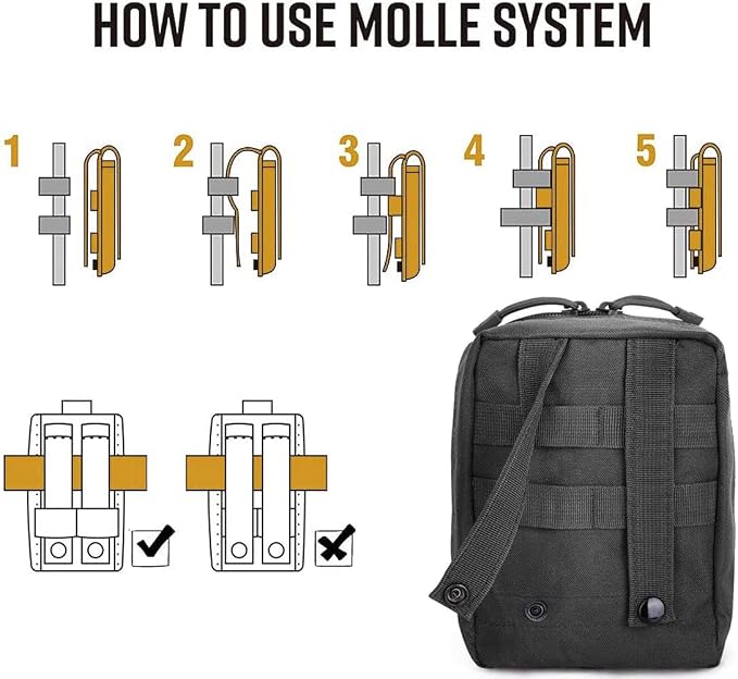 First Aid Pouch Empty Small, Tactical Molle EMT Pouch Compact Medical IFAK Rip Away Untility Bag Pouches