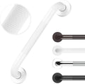 Anti Slip Grab Bars for Shower White, Safety Textured Grip Shower Grab Bars for Seniors, Holds up to 500LBs, Knurled Handicap Grab Bars for Wall with Concealed Screws, 12 Inch