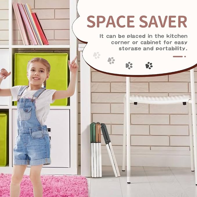 CasaZenith Step Stool Foldable, 9'' Folding Step Stool for Kids & Adults, Hold Up to 300lb, Lightweight Small Collapsible Step Stools with Handle, Stepping Stools Suitable for Kitchen Bathroom (Khaki)