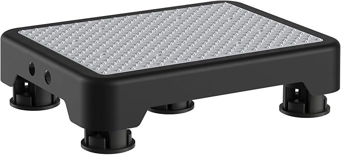 Ronlap One Step Stools for Adults, Portable Safety Step Platform for Seniors Small Plastic Bedside Step Stool Mobility Wide Step Stools Elderly Assistance for Shower Bed Car Stair Outdoor, Black-Gray