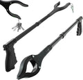 Grabber Reacher Tool, Long 32" Foldable Pick Up Stick, Strong Grip Magnetic Tip Lightweight Trash Picker Claw Reacher Grabber Tool Elderly Reaching, by Luxet (Black)