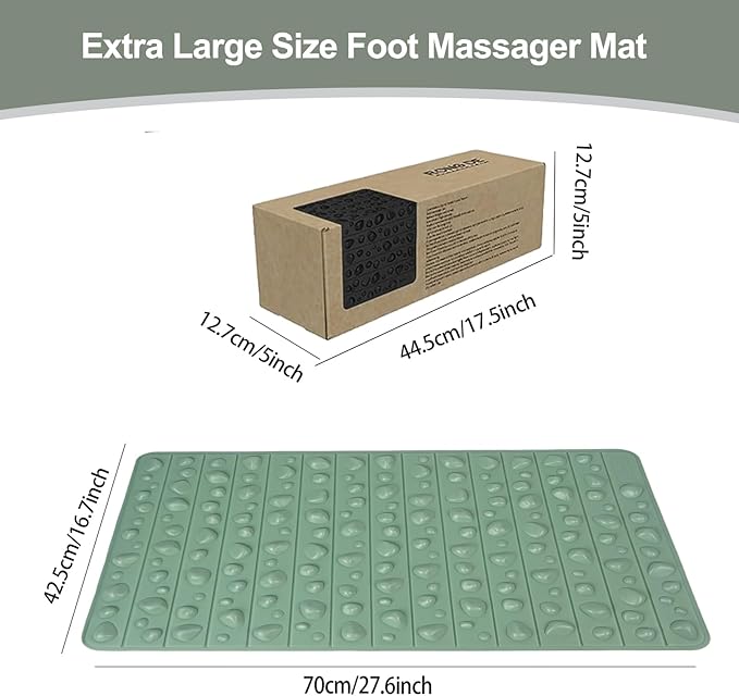 Portable Feet Acupressure Mat, Foldable Foot Massager Mat, Pressure Point Massage Pad, Anti Fatigue Office Standing Desk Stand up Pad, Relieve Foot Pain (27.6"x16.7")