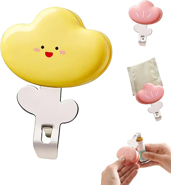 3 in 1 Oral Liquid Bottle Opener with Refrigerator Magnet and Sealing Clip,Portable and Cute Lid Remover for Home and Travel (Yellow)