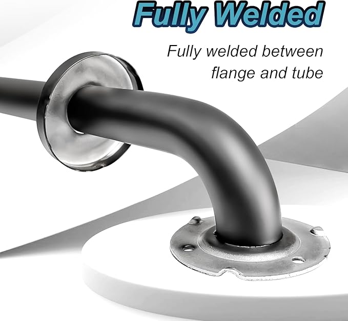 Handicap Grab Bars, 2 Pack 18 Inch Shower Grab Bar for Seniors, 304 Stainless Steel ADA Grab Bars for Bathtubs and Showers, Toilet, Safety Shower Handles for Elderly, Disabled, Injury (Black)