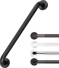 Anti Slip Grab Bars for Shower Black, Safety Textured Grip Shower Grab Bars for Seniors, Holds up to 500LBs, Knurled Handicap Grab Bars for Wall with Concealed Screws, 16 Inch