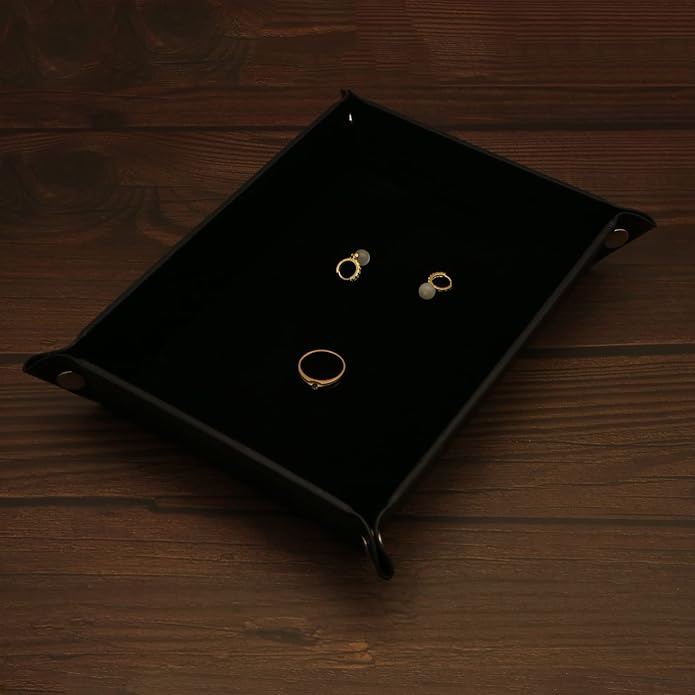Valet Organizer - Catchall Tray for Jewelry, Wallets, Watches, Keys, Coins, Phones, Glasses - Perfect for Nightstand, Desk, Entryway