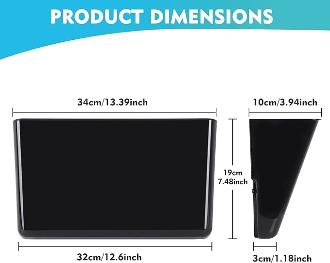 EASEPRES 3 Pack Black Plastic Single Pocket Hanging File Organizer, Wall Mount Paper Mails Magazines Holder, Mounted Folder Bins for Office School and Home, 12.99x4.13x7.48 inches