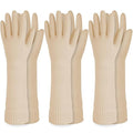 DABOGOSA Reusable Waterproof Household Dishwashing Cleaning Rubber Gloves, Non-Slip Kitchen Glove (Ivory, Large (Pack of 3))