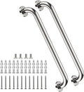 2 Pack 24 Inch Chrome Shower Grab Bar - 1.5" Diameter, ZUEXT Stainless Steel Bathroom Grab Bar Handle, Bathroom Balance Bar, Safety Hand Rail Support, Handicap Injury Elderly Senior Assist Bath Handle