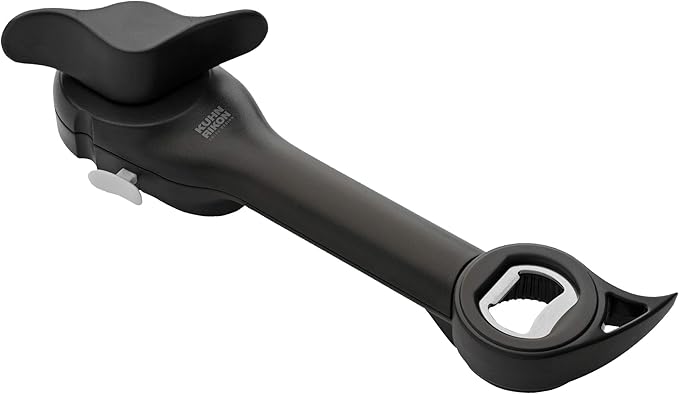 Kuhn Rikon Auto Safety Master Opener for Cans, Bottles and Jars, 9 x 2.75 inches, Black
