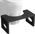 ROMGUAR CRAFT 7 Inch Bamboo Toilet Stool, Foldable Poop Stool, Bathroom Step Stool Squat (Black)