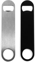 WineOp 2 Packs Slim Flat Speed Beer Bottle Opener for Bartenders, Kitchen, Bar, Restaurant, Home Party Use | 7 Inches Stainless Steel Heavy Duty and Pocket Size (Silver and Black)