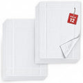 Pearl Linens Pack of 12 100% Cotton Bath Mat 18x25 inches, Soft & Absorbent Quick Dry Bathroom Mat Set, Not Bathroom Rugs, After Shower Mat, Bath Tub Mat, 781 GSM, Machine Washable, White