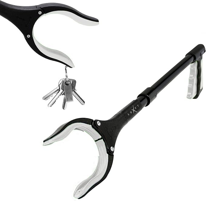 Grabber Reacher Tool 19 Inch Long, Foldable Pick Up Stick - Strong Grip Magnetic Tip - Heavy Duty Trash Picker Claw Reacher Grabber Tool Elderly Wheelchair Mobility Aid (Gray)