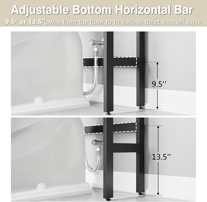Over The Toilet Storage Cabinet, Over Toilet Bathroom Organizer, Above Toilet Storage Cabinet with Barn Doors Behind Toilet Bathroom Organizer (Cream White)
