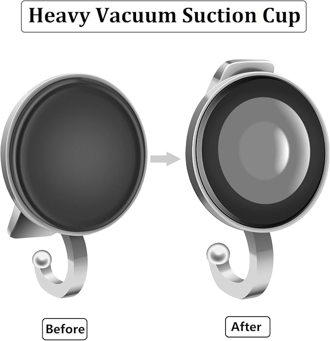 TESOT Suction Cup Shower Caddy, Shower Shelf Soap Dish with Hooks for Sponge, Rust Proof 304 Stainless Steel, Black