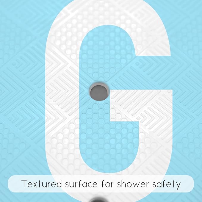 Bathtub Mat Non Slip, Get Naked Square Bath tub Mat Shower Floor Mat with Suction Cups for Adults Kids Elderly 21 X 21 Inch