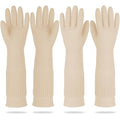 DABOGOSA Mamison 2 Pairs Reusable Waterproof Household Dishwashing Cleaning Rubber Gloves, Non-Slip Kitchen Glove (Ivory, XL (Pack of 2))