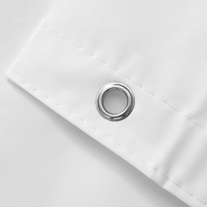 Barossa Design White Shower Curtain Liner - Premium PEVA, BPA & PVC Free, No Chemical Smell, Lightweight Shower Curtain with 3 Magnets, Metal Grommets - White, Standard Size