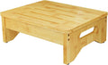 Wooden Step Stool for Adults & Kids, Non-Slip Rubber Feet, 6.5 INCH High, Lightweight Small Step, 450 LBS Capacity, Bed Step Stool for High Bed, Bathroom & Kitchen (Bamboo)
