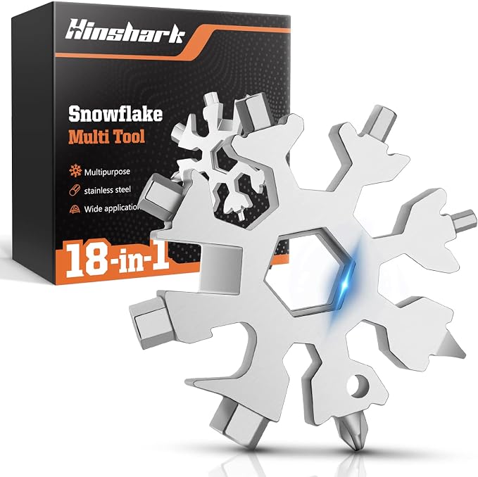 Gifts for Men, 18-in-1 Snowflake Multi Tool, Anniversary Birthday Gift for Men Dad Husband Him Grandpa, Father Day Gift for Dad Who Have Everything, Camping Accessories Cool Gadgets Tools