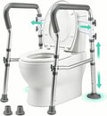 Toilet Safety Rails for Seniors, Adjustable Toilet Safety Frame Handles Fits Most Toilets, Mothers Day Gifts for Handicap and Disabled Seniors Elderly, Foldable, Safe Weight Capacity of 330 lbs(150KG)