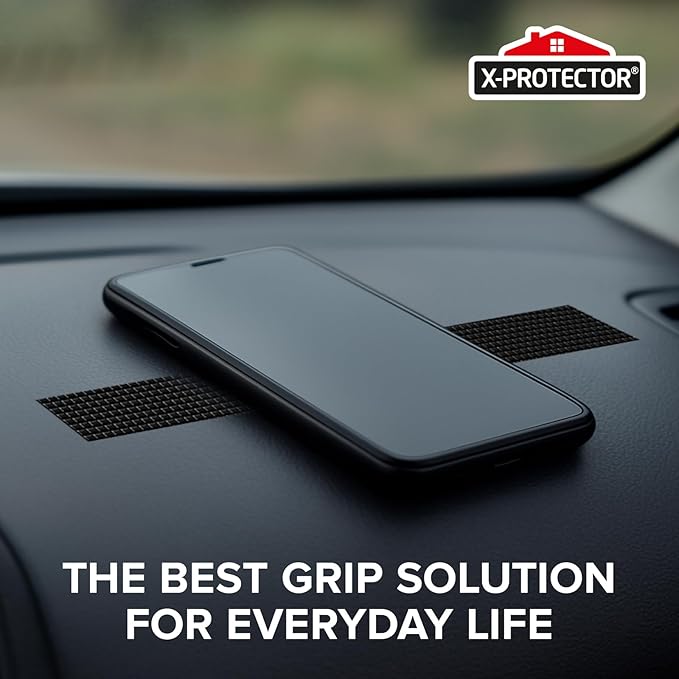 X-Protector Rubber Grip Tape - 1" x 12' Non-Abrasive Grip Roll - Heavy-Duty Non Slip Adhesive Strips - Black Waterproof Rubberized Grip Tape for Handles!
