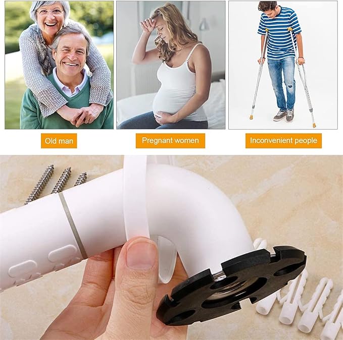 Grab Bars Anti Slip Shower Handle Bathroom Grab Bar Hand Rail Support Assist Bath Handles Bathroom Balance Bars for Handicap Elderly Injury