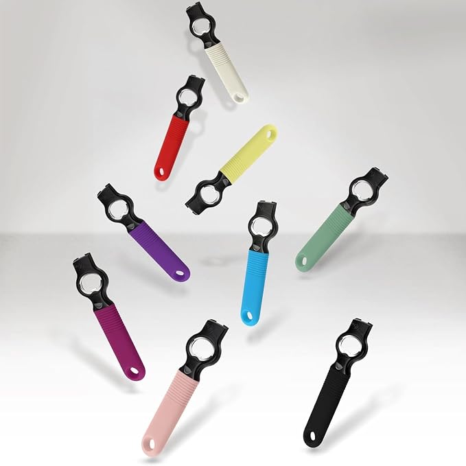 2-Pack Magnetic Beer Bottle Opener & Soda Can Opener, 2-in-1 Bottle Opener and Can Tab Opener Tool for Bartender, Long Nails, Arthritis, Silicone Handle with Build in Magnet - Dirty Pink