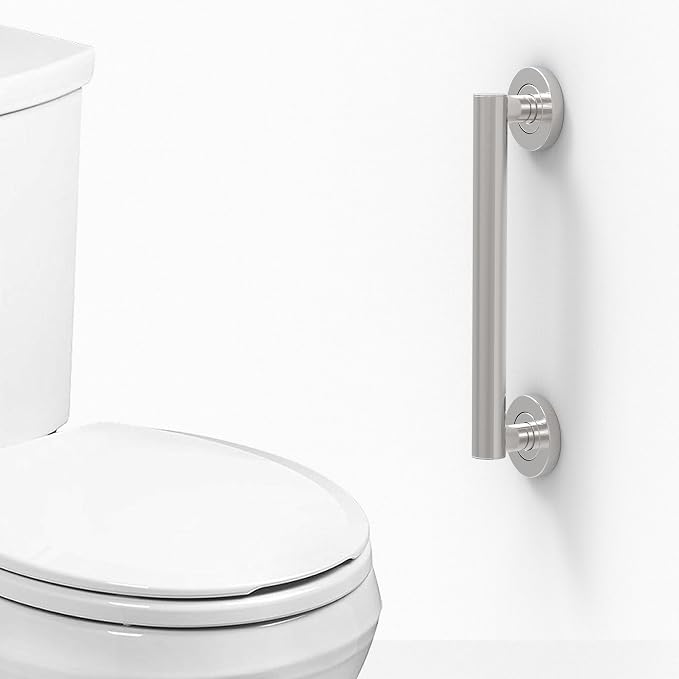 Bath, Shower and Toilet Safety Grab Bar for Seniors and Handicaps, ADA Compliant Mobility Aid Balance Assist Handle, Stainless Steel