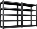 2 Pack 5-Tier Garage Shelving - 2050 lbs Heavy Duty Metal Storage Shelves, Adjustable Storage Rack for Warehouse Industrial Pantry Basement 71"x46"x20"