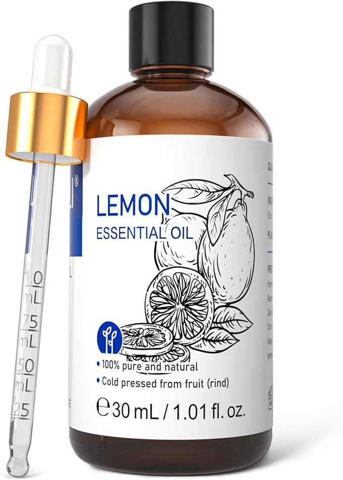 HIQILI Lemon Essential Oil, 100% Pure Undiluted for Cleaning, Skin, Diffuser - 1 Fl Oz/30ML