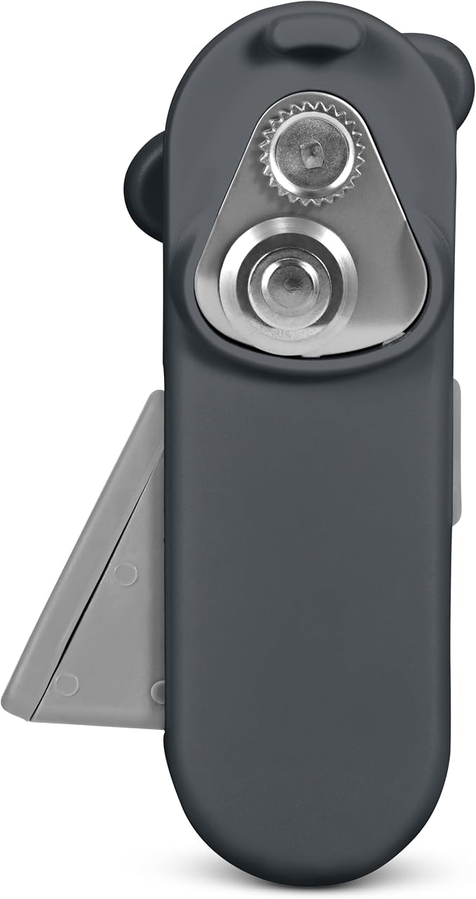 Culinare MagiCan Auto Tin Opener, Grey, Plastic/Stainless Steel, One Hand Operated Manual Can Opener with Clamp