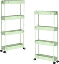 SPACELEAD 2-piece Set Slim Storage Cart 3 Tier,Bathroom Organizer Rolling Utility,Mobile Shelving Unit Slide Out for Office, Kitchen, Laundry Room & Narrow Places