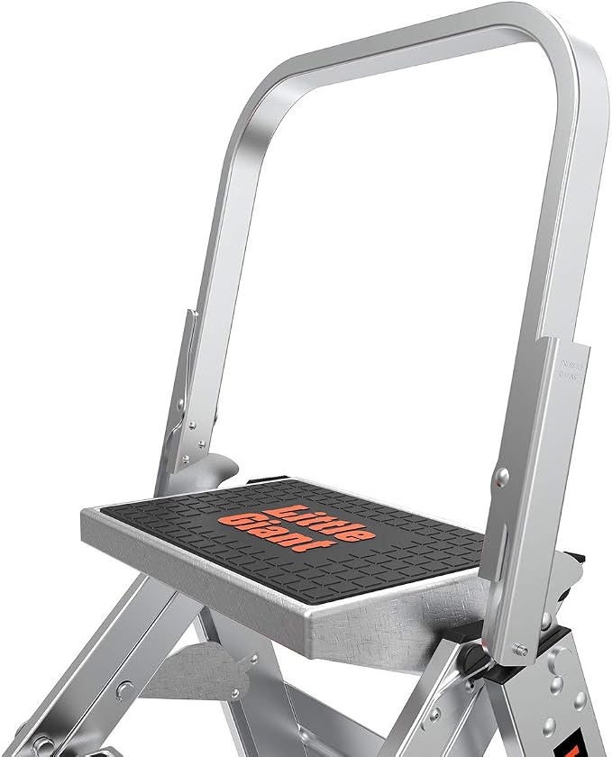 Little Giant Ladders, Safety Step, 2-Step, 2 foot, Step Stool, Aluminum, Type 1A, 300 lbs weight rating, (10210BA), Gray