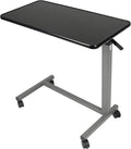 Vaunn Medical Cart Pneumatic Adjustable Overbed Table with Wheels – Rolling Bedside Table for Hospital, Portable Standing Cart & Laptop Desk for Bed, Couch, Wheelchair