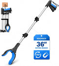 36" Grabber Reacher Tool, Reacher Grabber Pickup Tool with 4" Wide Anti-Slip Jaw, Rotating Head and Magnetic Tip, Grabbers for Seniors, Post-Surgery Use Heavy Duty, Blue