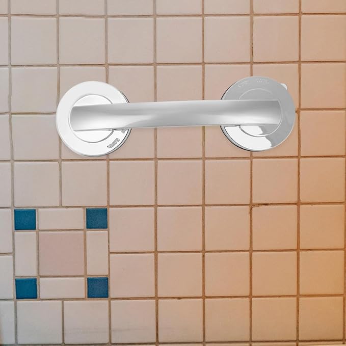VICASKY Suction Cups 2pcs: Shower Grab Bars No Drilling Thickened Self-Adhesive Bathroom Safety Handles for Shower Bathtub Support Suitable for Seniors Elderly Heavy Duty Waterproof