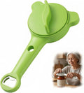 4-in-1 Multifunctional Can Opener & Jar Opener for Seniors - Non-Slip Bottle Opener with Adjustable Stainless Steel Lid Remover, Effortless Opening for Weak Hands, Compact Design for Kitchen (Green)
