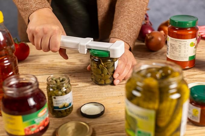 Kuhn Rikon Compact Jar Opener – Easy Grip Adjustable Lid Remover for All Jar Sizes, Ergonomic & Arthritis-Friendly Kitchen Tool, Swiss-Engineered Design