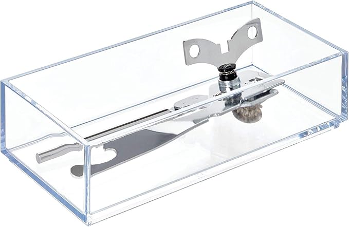 IDesign Decorative Countertop Vanity Tray Organizer for Bathroom, Bedroom, Closet, Entryway, The Clarity Collection – 4” x 8” x 2”, Clear, Small