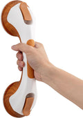 TAILI Shower Grab Bar, 12 Inch Shower Handle for Bathtubs and Elderly, Suction Grab Bars for Seniors Bathroom Safety Handles for Elderly, No Drilling Removable,Wood Grain,G9