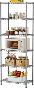 SINGAYE Shelf Wire Shelving Adjustable Storage Shelves Rack Standing Units for Kitchen Closet Laundry Bathroom Organizers Metal Pantry Narrow Mesh Gaps 14" D x 24" W x 72" H Grey