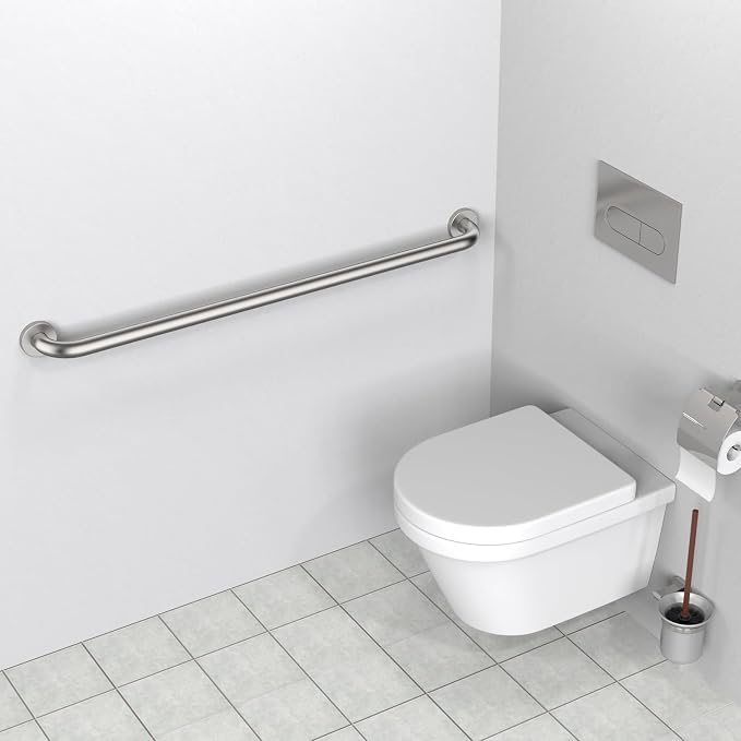 2 Pack 40 Inch Shower Grab Bars Satin Brushed Nickel, ZUEXT SUS304 Stainless Steel Bathroom Shower Balance Bar, Safety Hand Rail Support,Handicap Elderly Senior Assist Bath Grab Handle(1.25" Diameter)