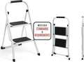 Simpli-Magic 2-Step Ladder, 350 LBS Capacity Folding Step Stool – Anti-Slip Wide Steps & Handgrip – ANSI Certified Lightweight & Durable Steel Stepping Stool for Kitchen, Home, Office & Garage